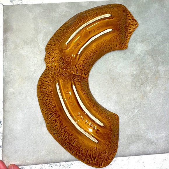 California Pottery MCM Vintage Orange Brown Glaze Chips/Dip Serving Set EUC - Picture 10 of 11